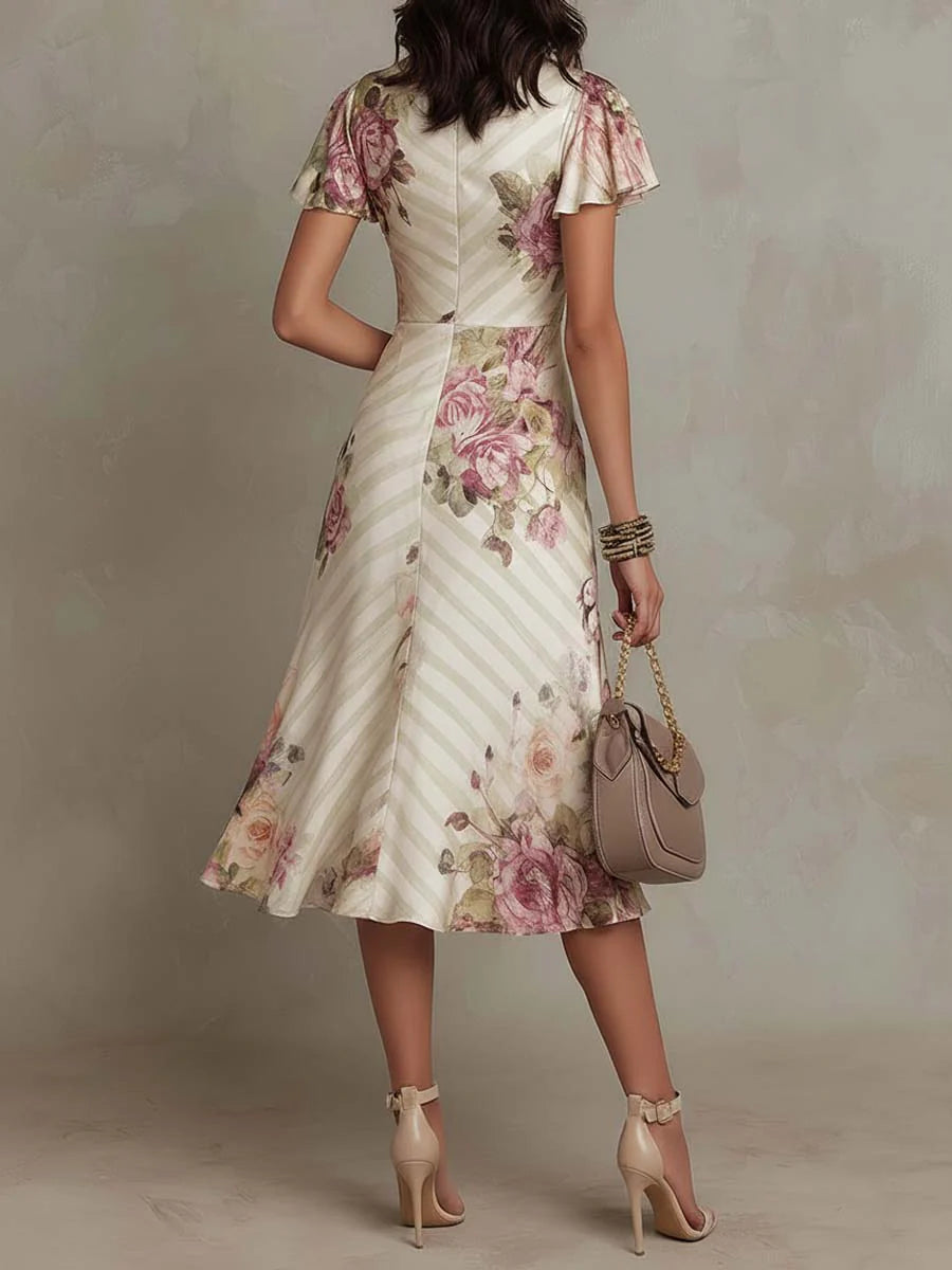 Camile | Vestido Elegante Floral Draped Camille