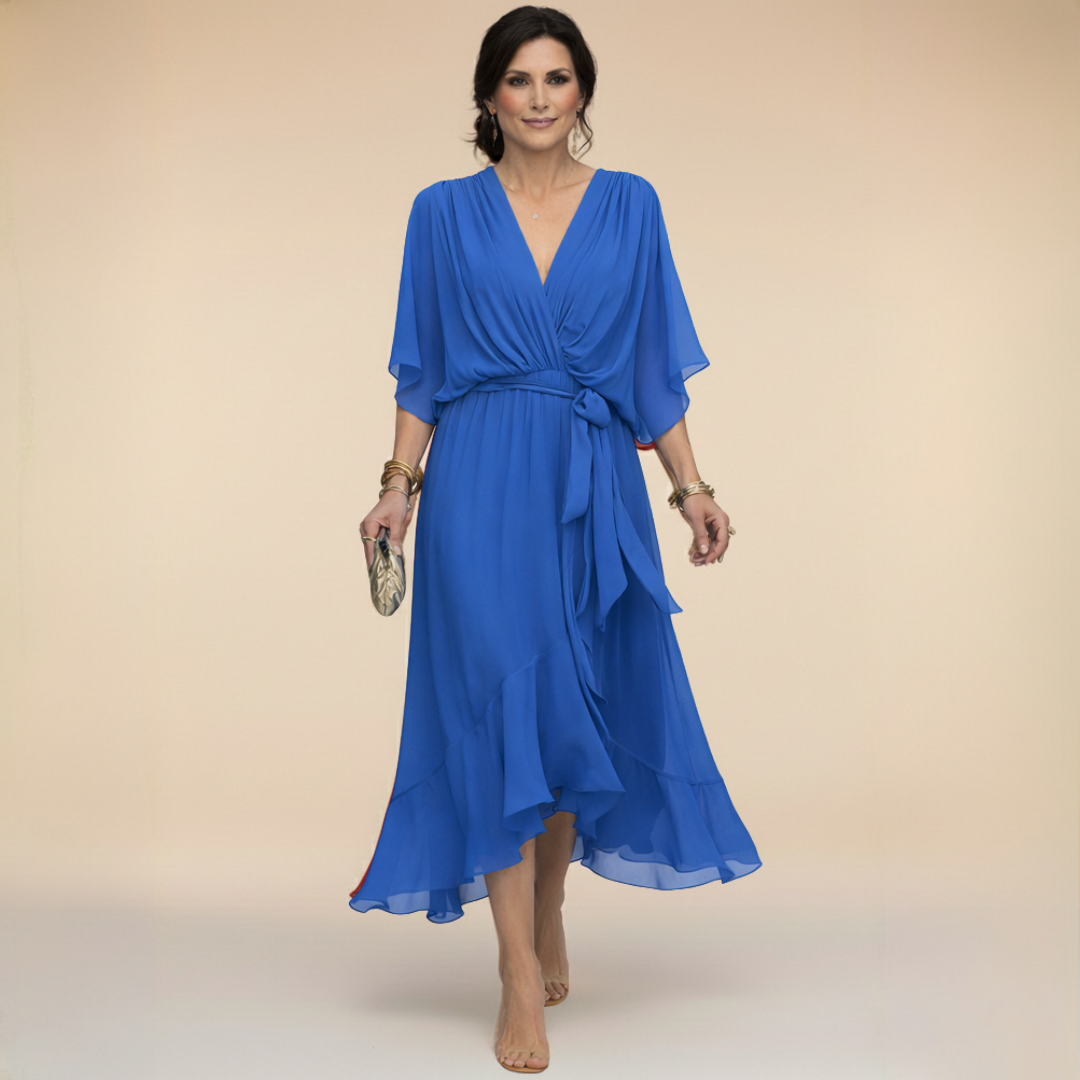 Alessia | Vestido de gasa con escote en V