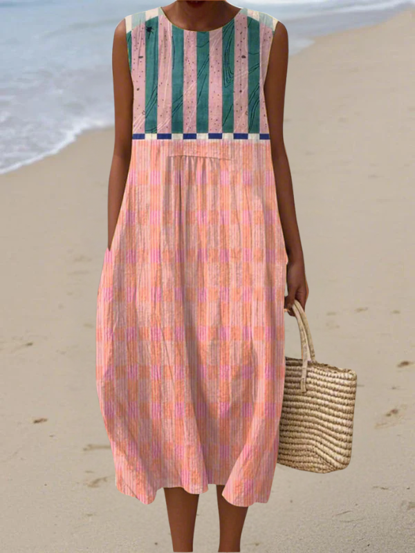 Lily™ | Vestido Midi a Rayas Pastel