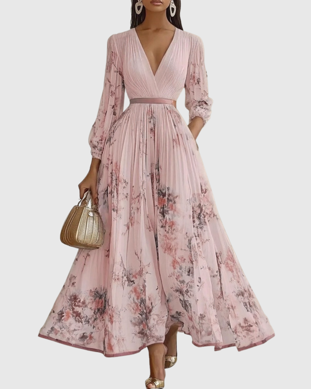 Rowella | Elegante Abito Maxi Plissettato