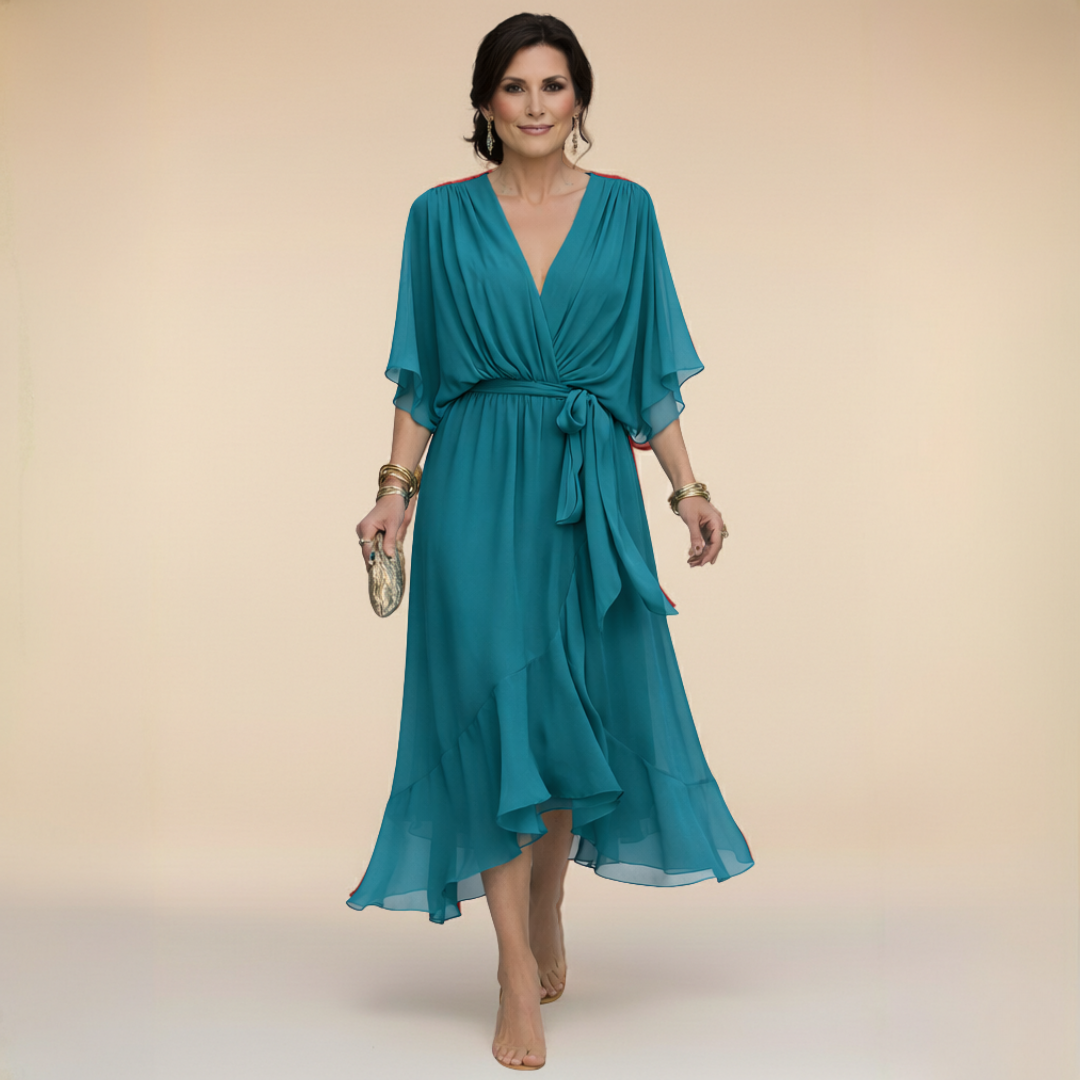 Alessia | Vestido de gasa con escote en V