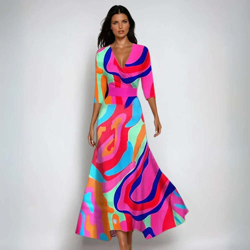 Eliana™ | Elegante Vestito A-Line Floreale