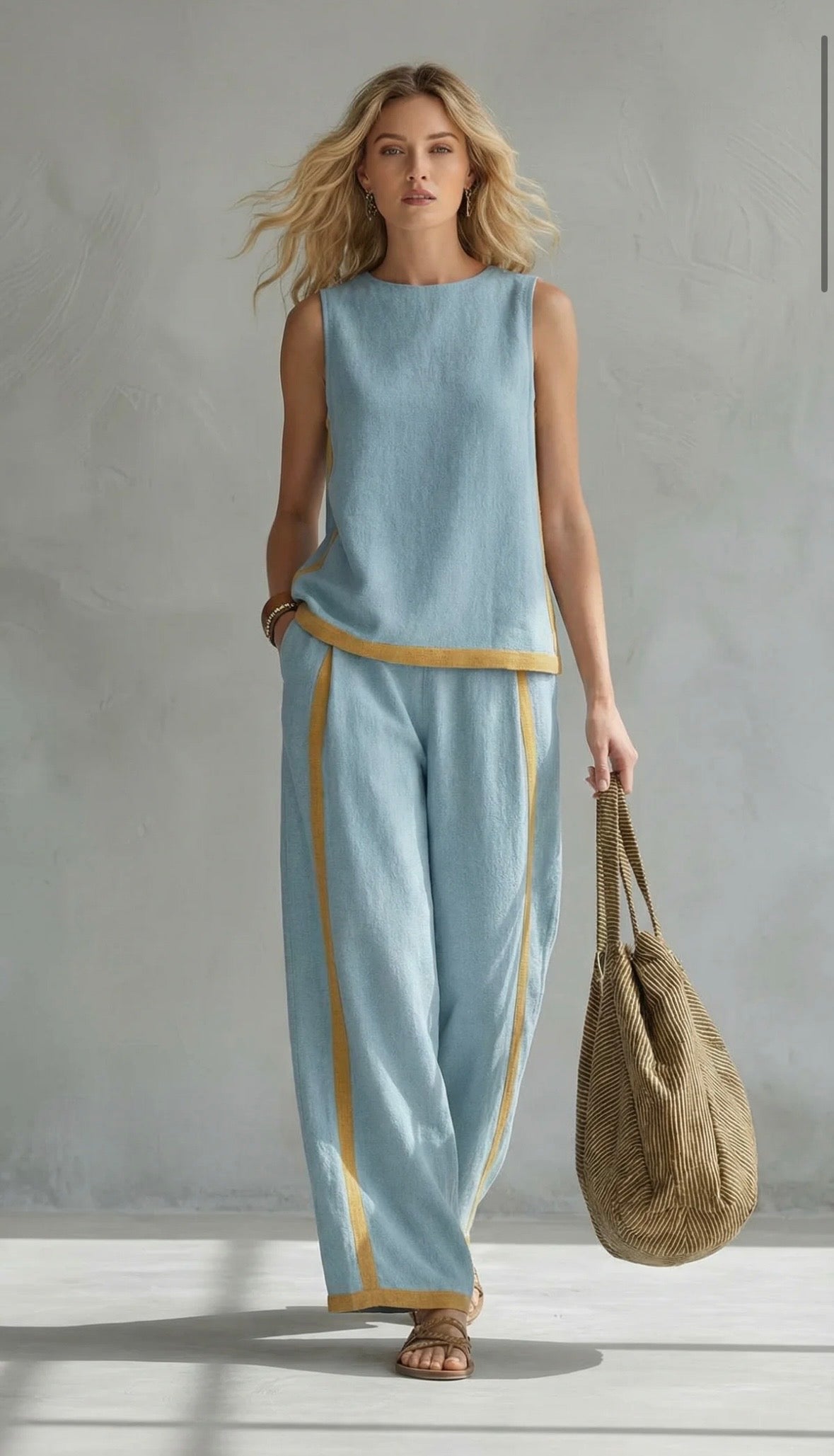 Leila - Completo Elegante in Cotone e Lino