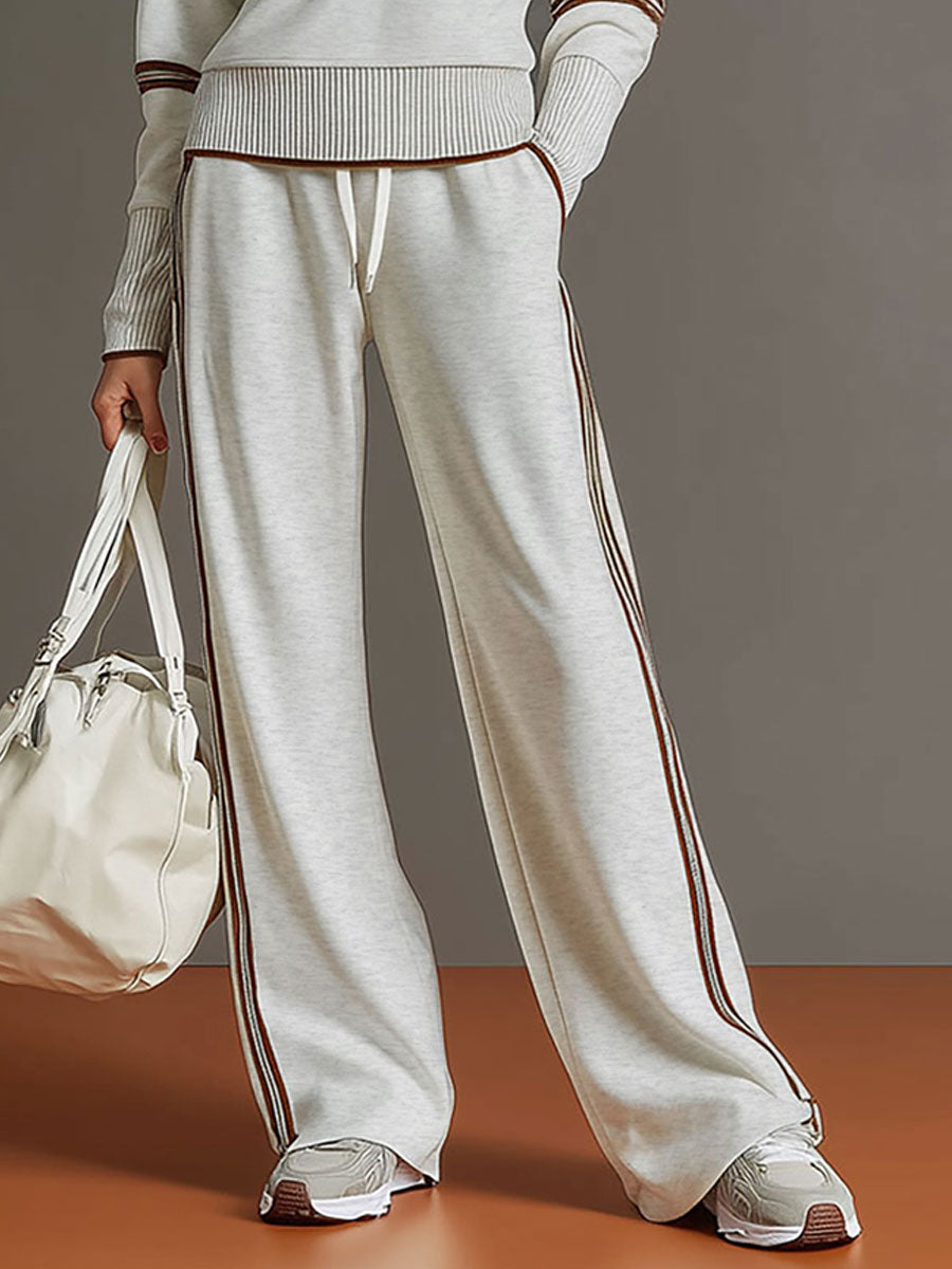 Priscilla - Completo Sportivo Elegante con Felpa Mezza Zip