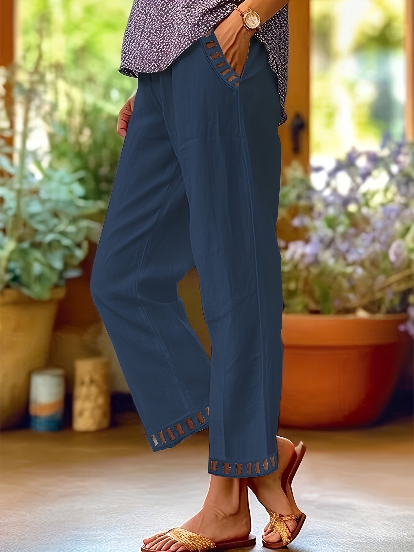 Wren – Pantaloni Cropped Relax con Dettagli a Contrasto