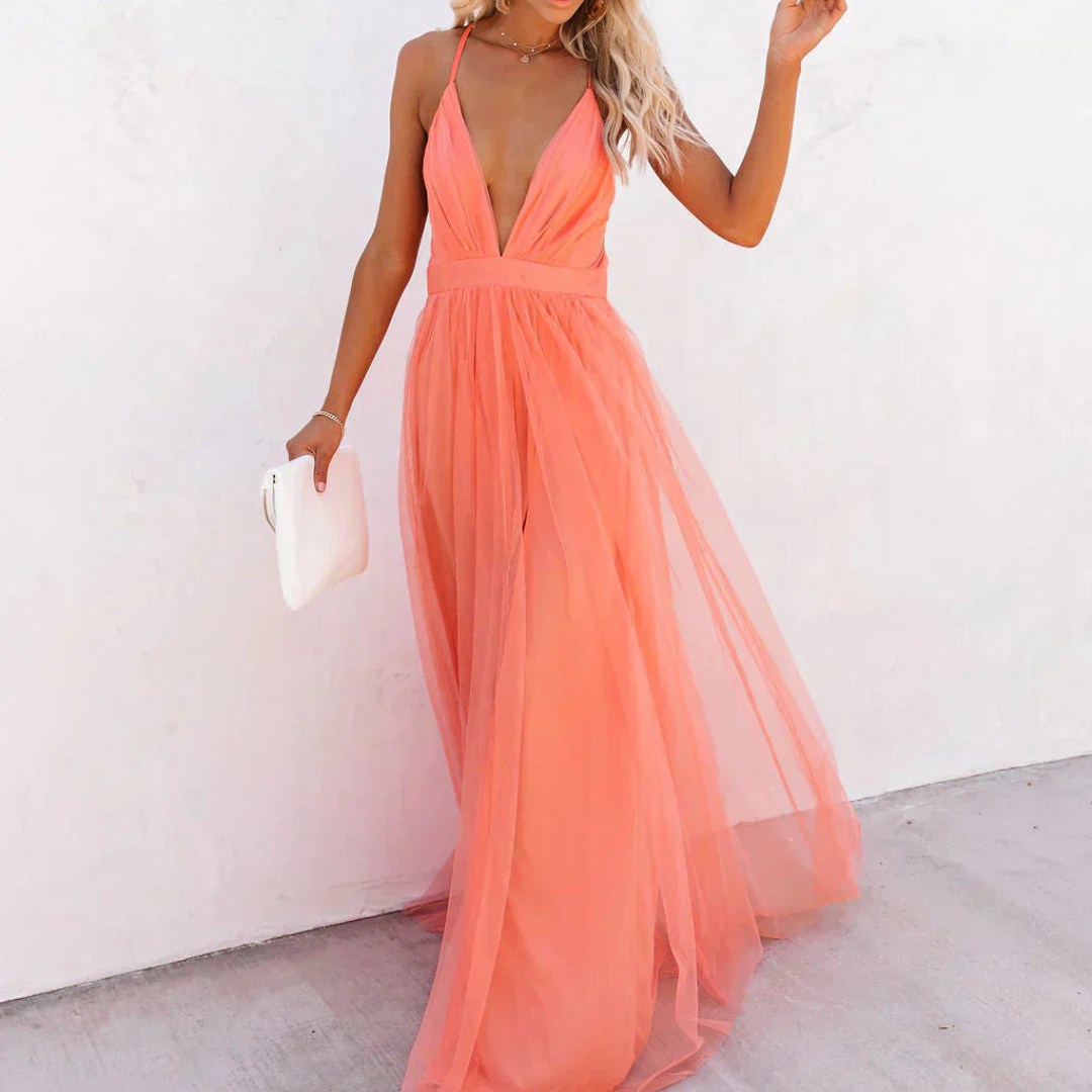 La Scintilla | Abito Maxi Luce Corallo