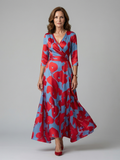 Celine | Abito midi con colletto avvolgente