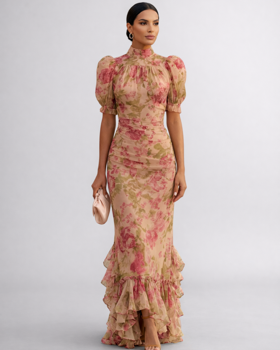 Rosario | Vestido Largo Floral en Chiffon
