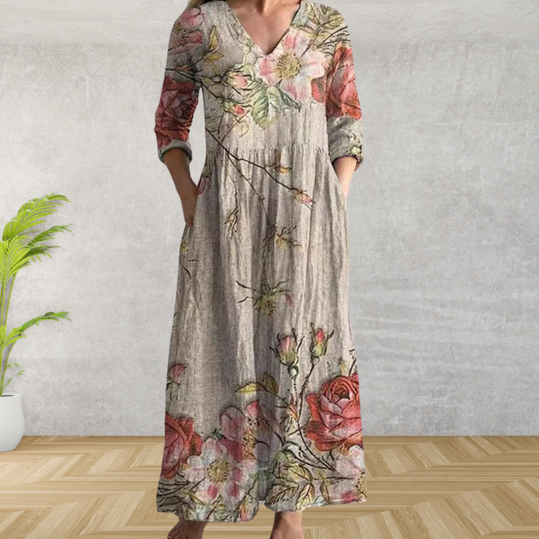 Yulya™ | Elegante Vestido Midi con Estampado Floral