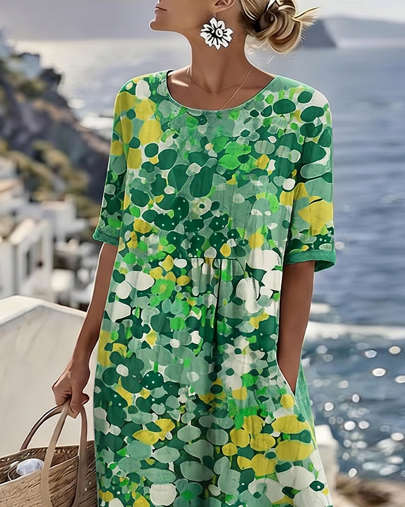 Elena | Abito midi floreale leggero e fluido