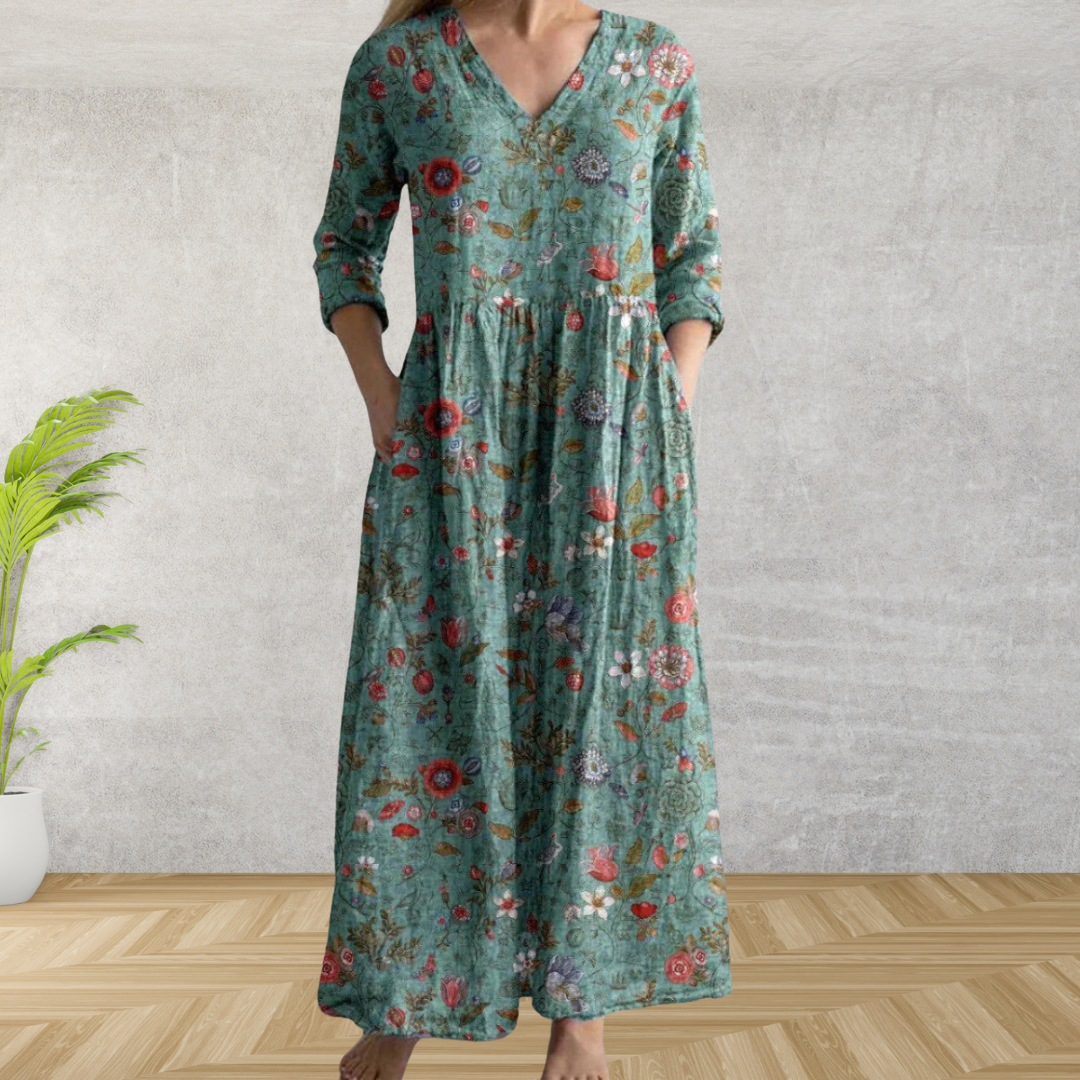 Yulya™ | Elegante Abito Midi Floreale