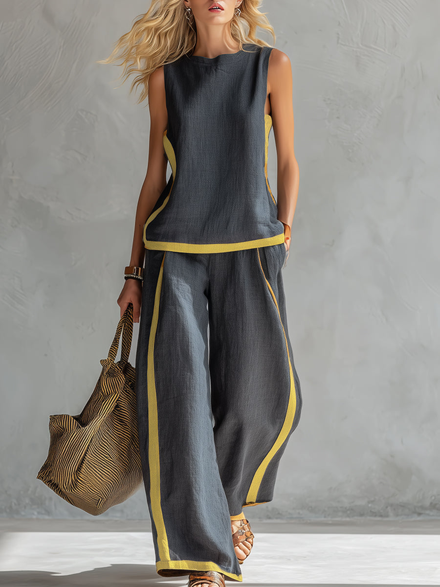 Leila - Completo Elegante in Cotone e Lino