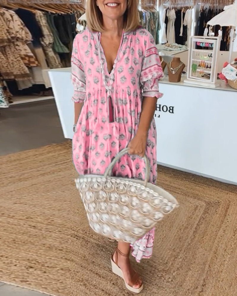 Mana | Vestito Floreale Chic con Scollatura a V
