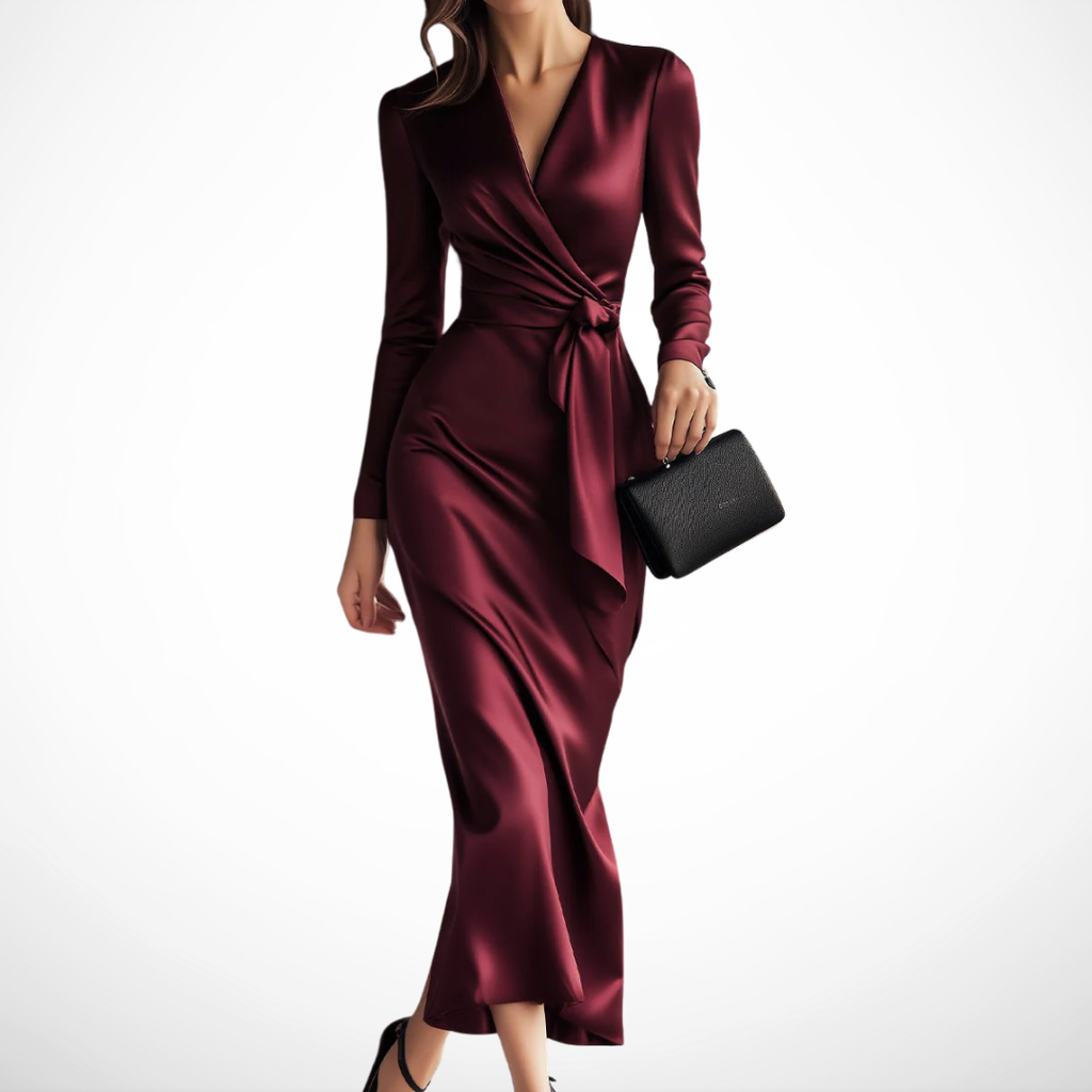 Marlene | VESTIDO SATINADO EN FORMA DE SOBRE