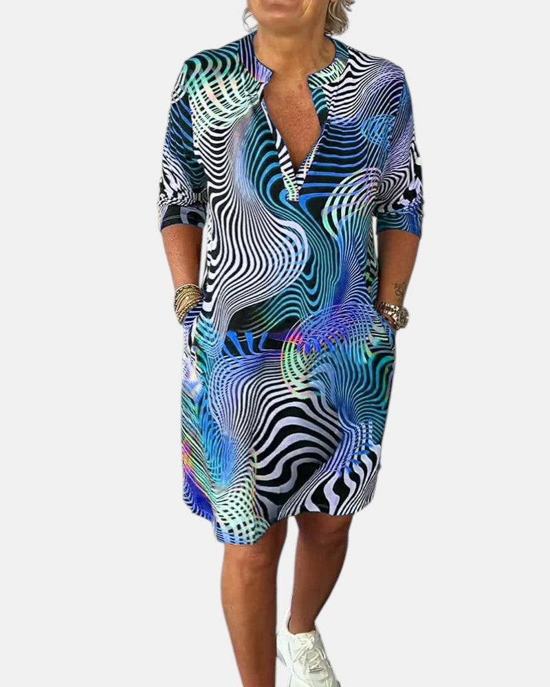 Jessica™ | Abito V-collo Colorato