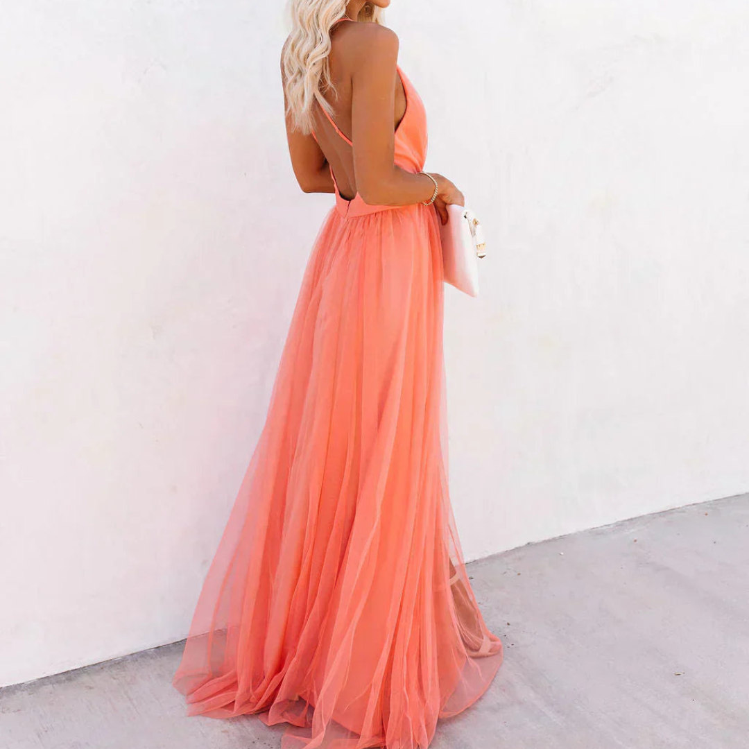 La Scintilla | Abito Maxi Luce Corallo