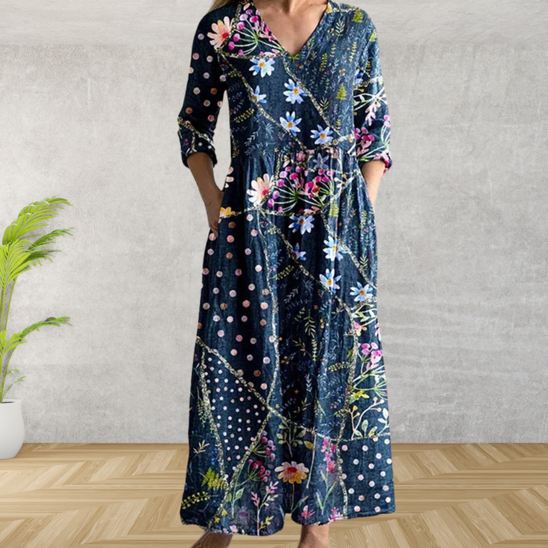 Yulya™ | Elegante Abito Midi Floreale