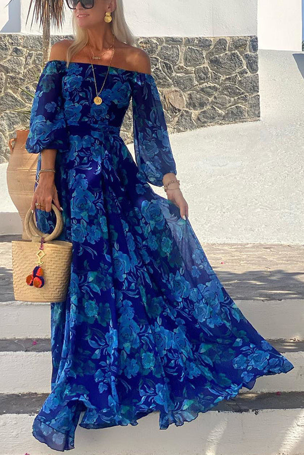 Luna™ | Vestido Maxi con Estampado Floral y Mangas al Aire