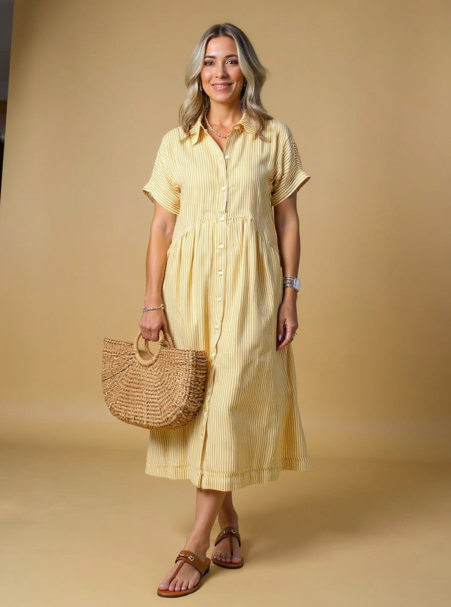 La Scintilla | Abito Elegante a Righe Chiare