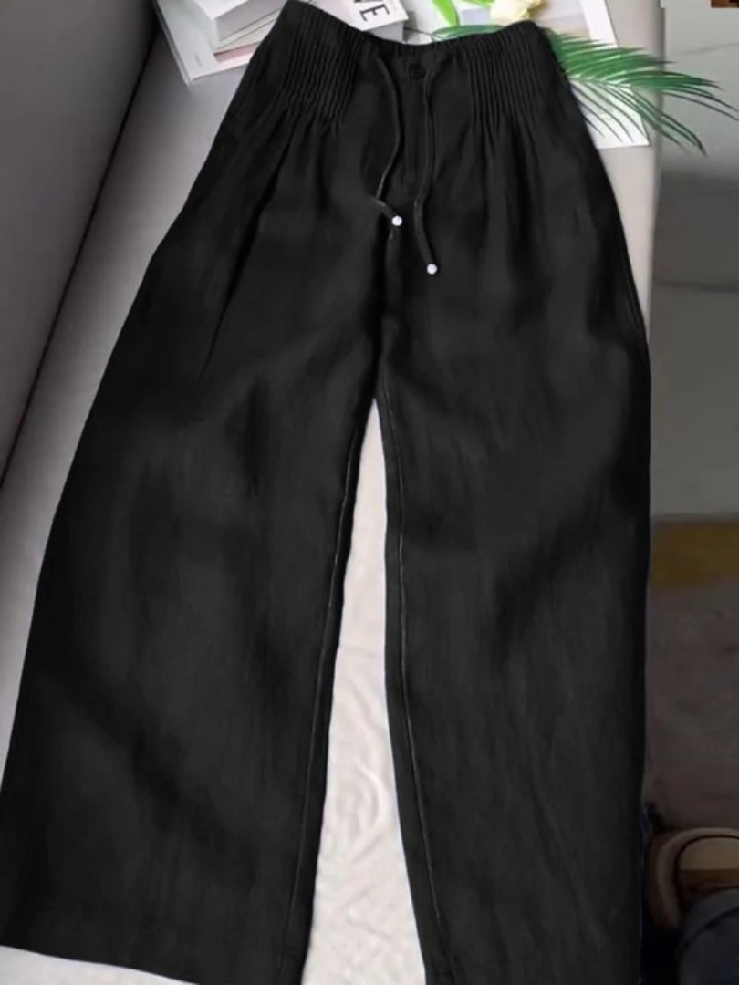 Camille | Pantaloni larghi in misto cotone e lino