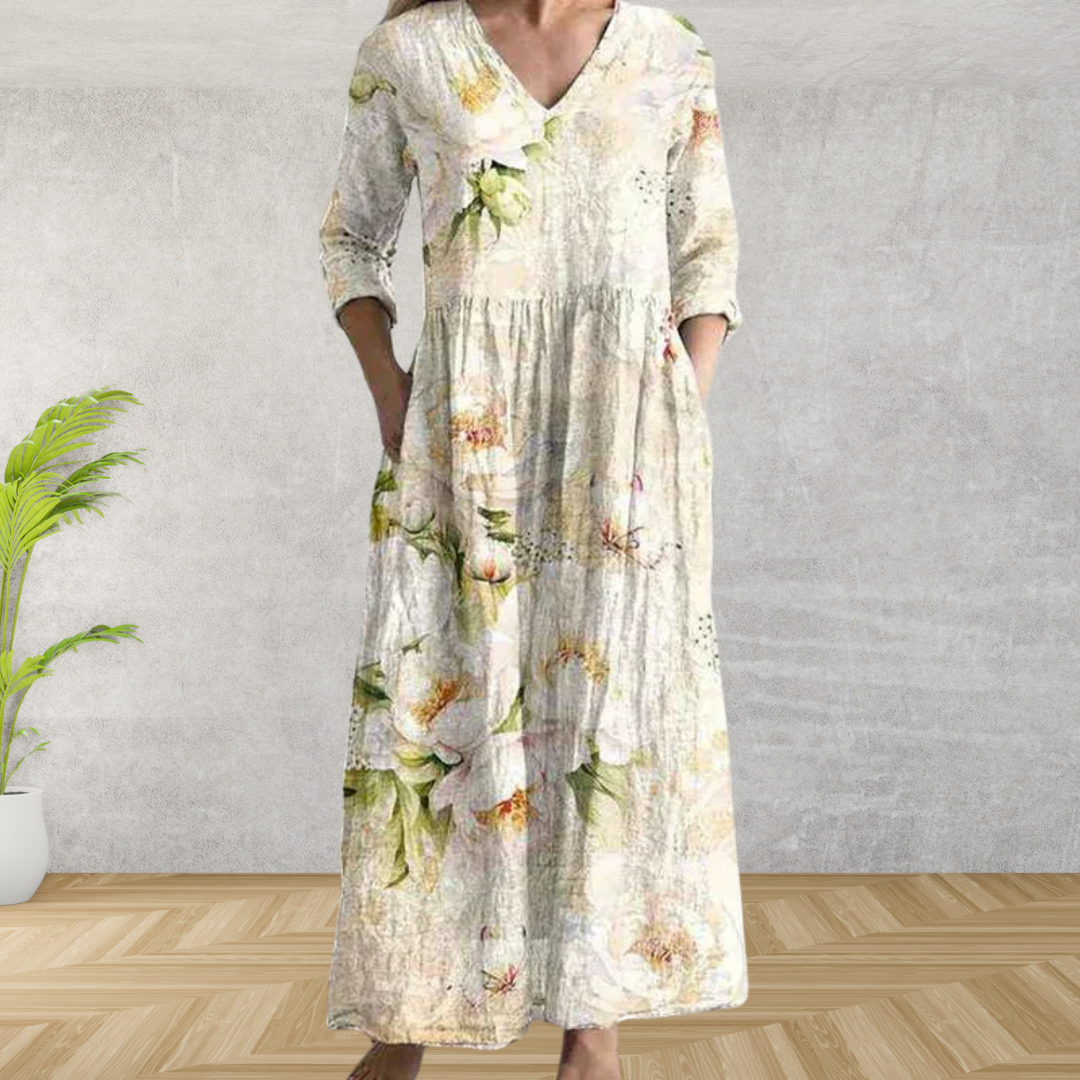 Yulya™ | Elegante Abito Midi Floreale
