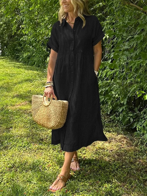 Ishka™ | Abito Camicia a Righe