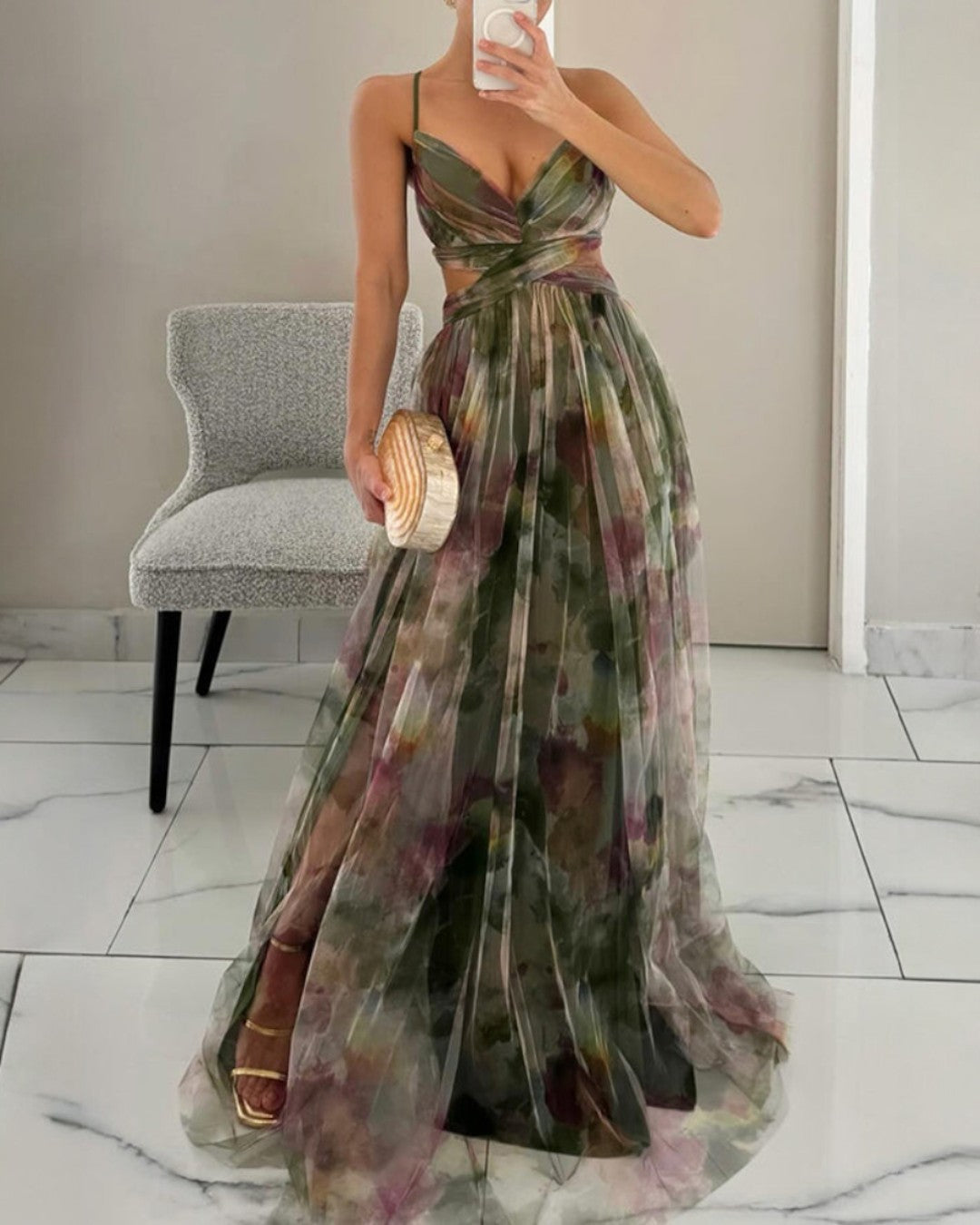 Giselle | Encantador Maxi-Vestido con Estampado Floral