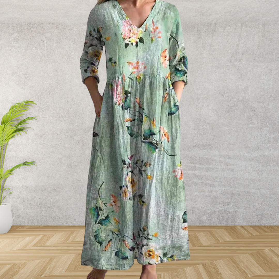 Yulya™ | Elegante Vestido Midi con Estampado Floral