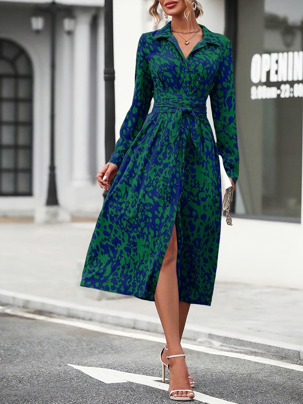 Zafira™ | Abito Camicia Geometrico