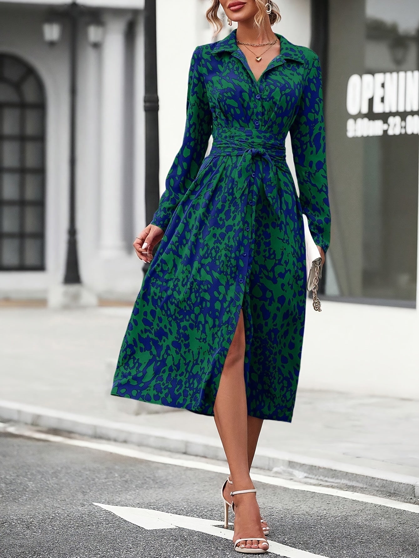 Zafira™ | Abito Camicia Geometrico