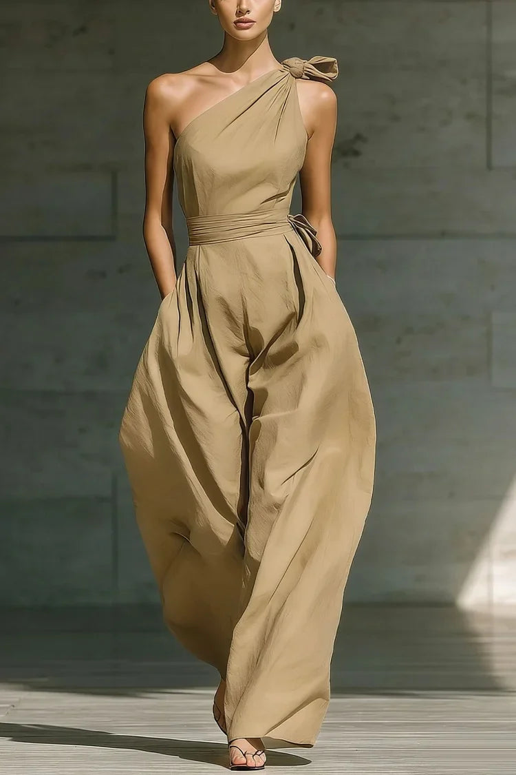 📦📦ULTIMO GIORNO RISPARMIA IL 49% ⏰Elegante Tuta Larga in Lino Off-the-shoulder