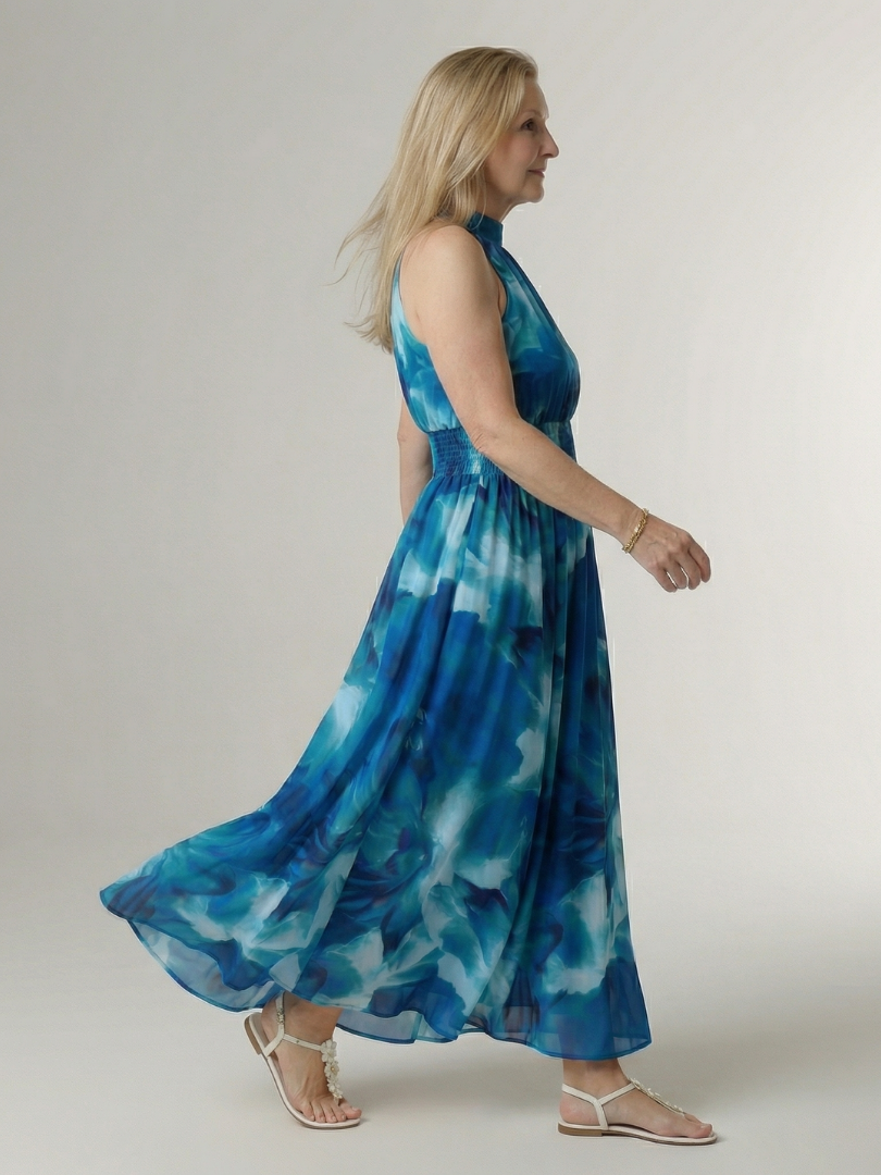 Sylin | Abito midi arricciato con scollo a halter
