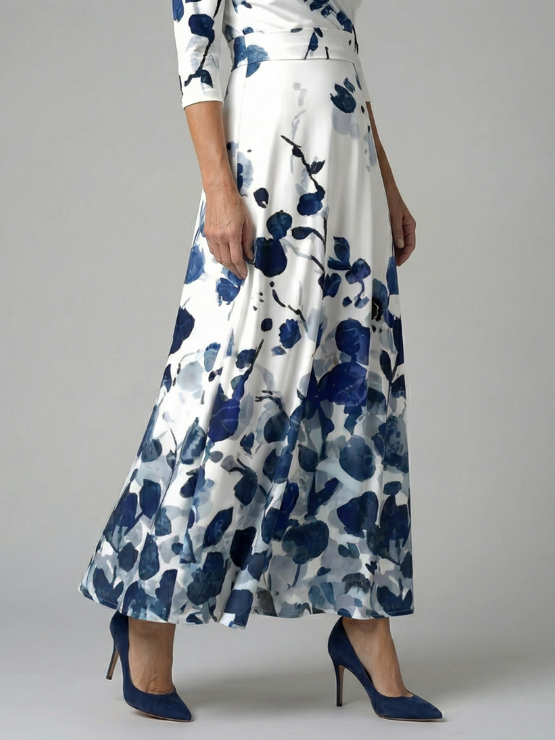 Celine | Abito midi con colletto avvolgente