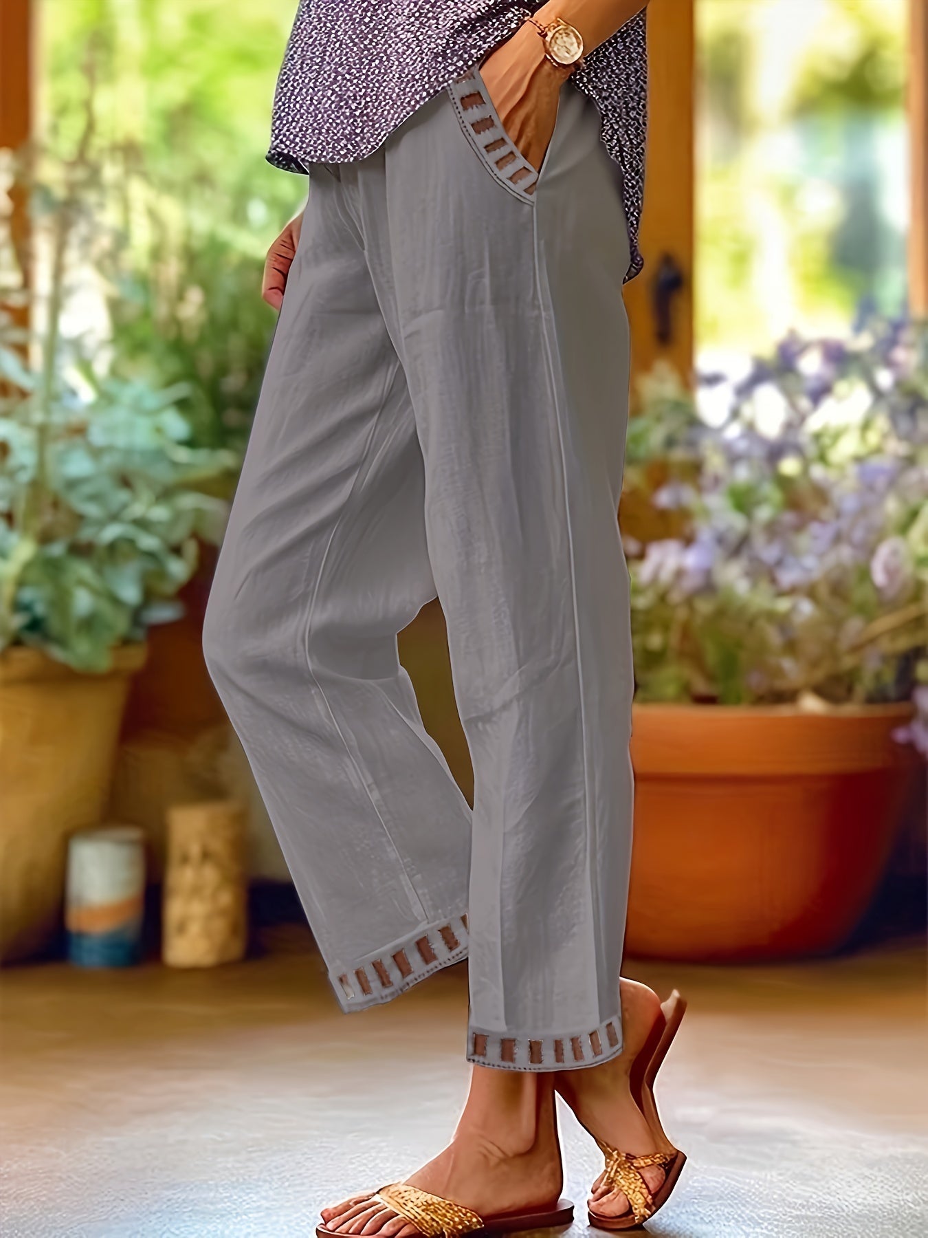 Wren – Pantaloni Cropped Relax con Dettagli a Contrasto