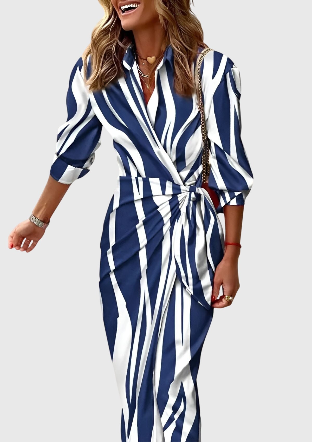 Everly | Abito Elegante Avvolgente con Stampa