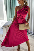 Eya™ | Elegante Abito Maxi Floreale a Spalla Unica