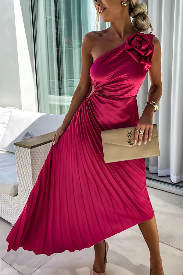 Eya™ | Elegante Vestido Maxi Floral de Un Solo Hombro