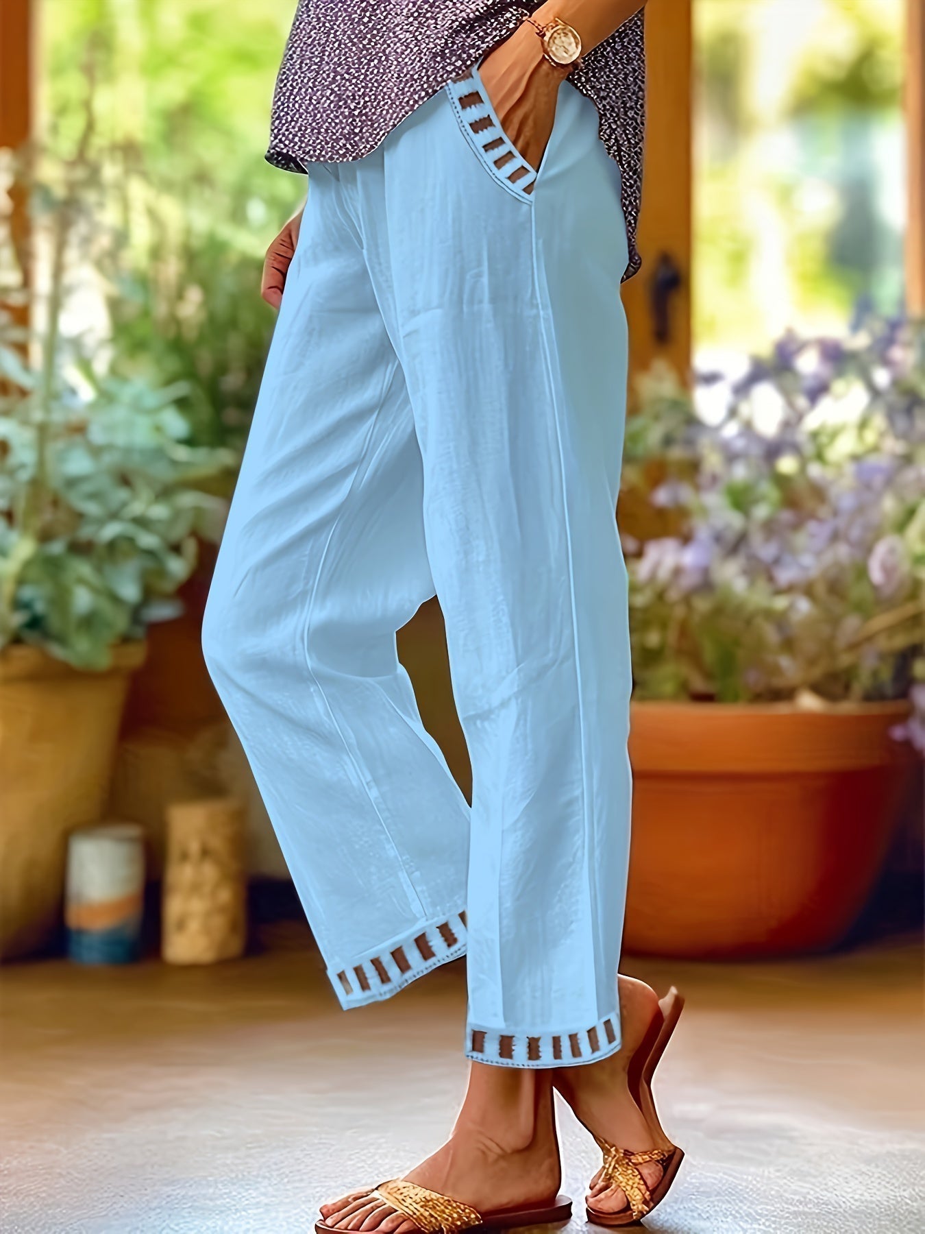 Wren – Pantaloni Cropped Relax con Dettagli a Contrasto