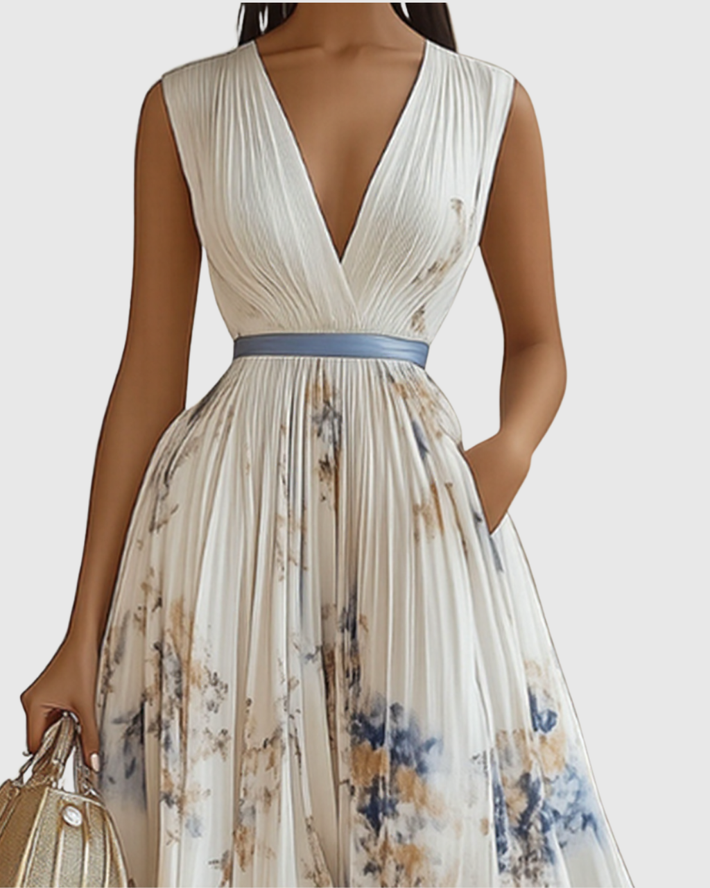 Rowella | Elegante Abito Maxi Plissettato