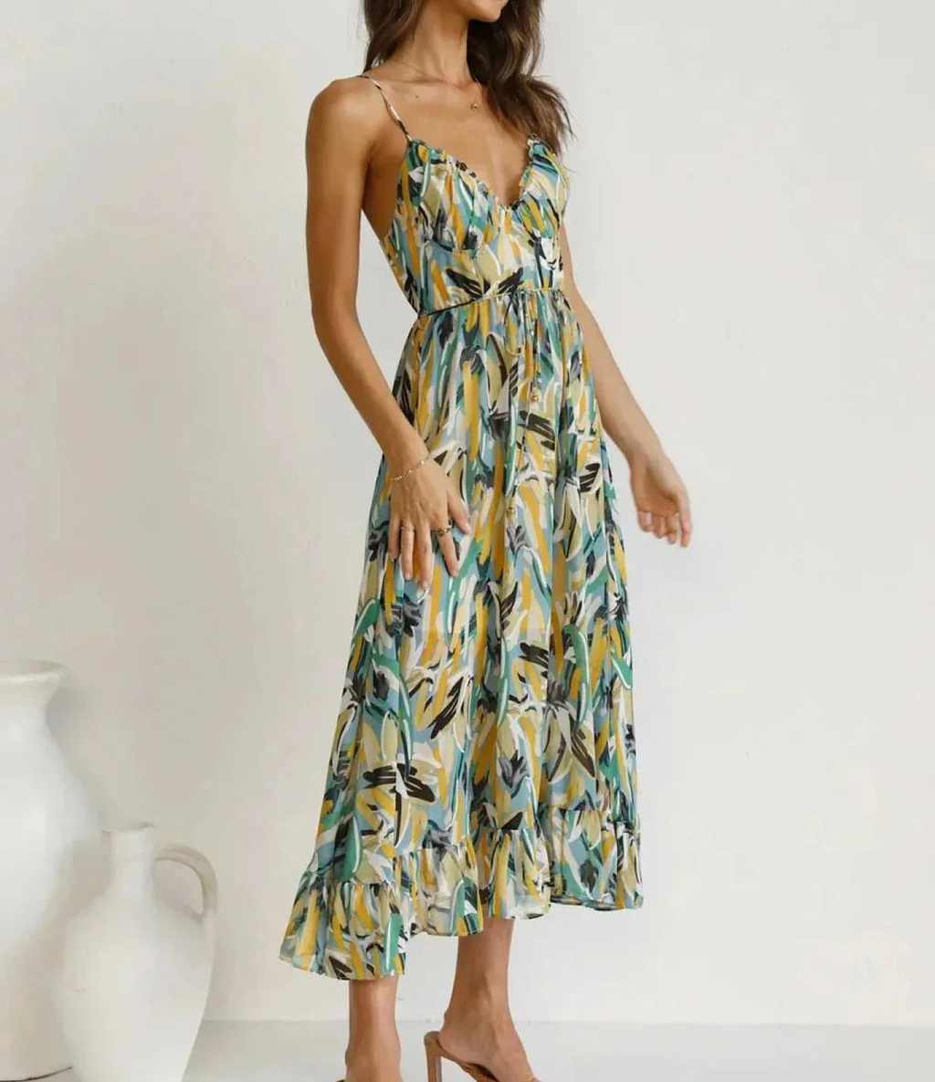 Kalista | Vestido Midi de Color Brillante