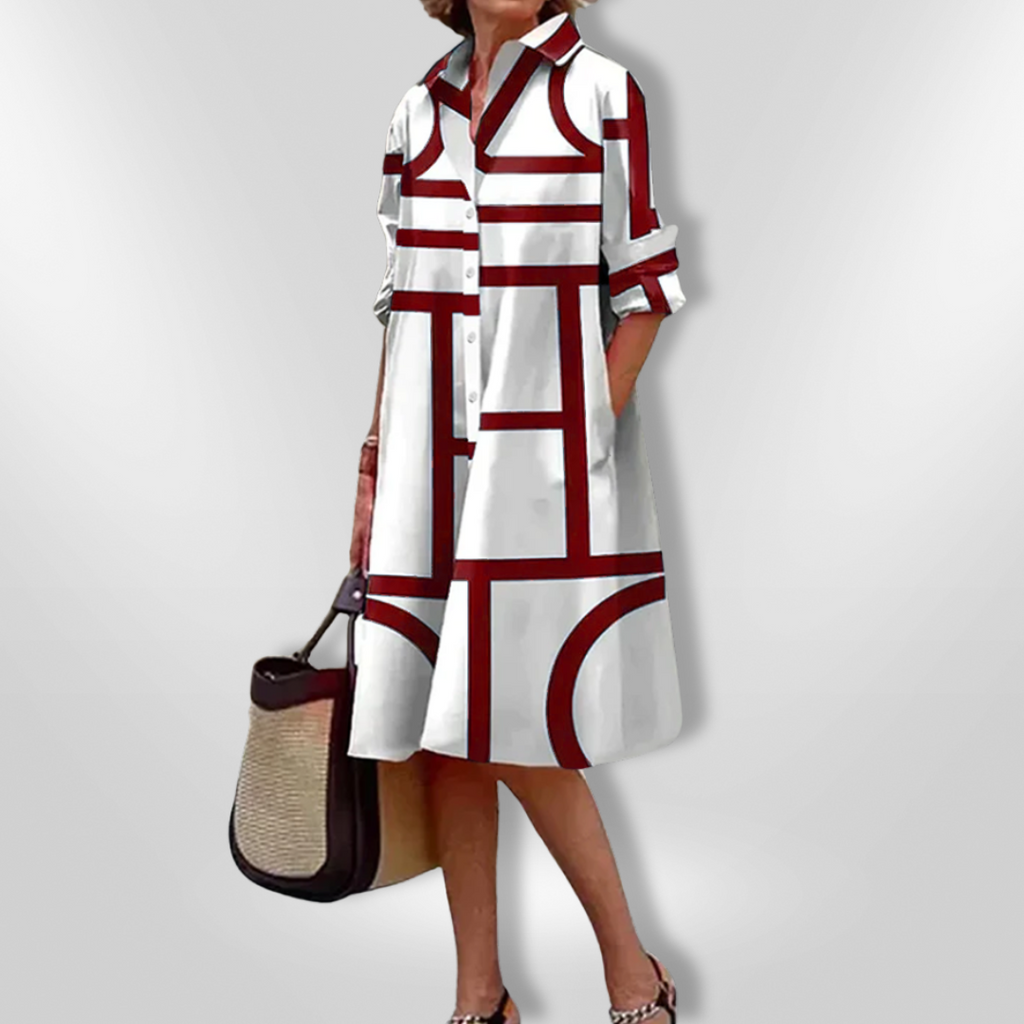 Bruria™ | Vestido Midi Geométrico