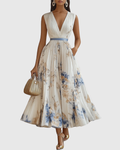 Rowella | Elegante Vestido Maxi Plisado