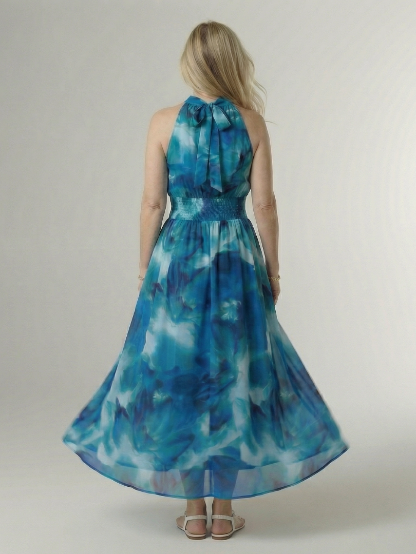 Sylin | Abito midi arricciato con scollo a halter