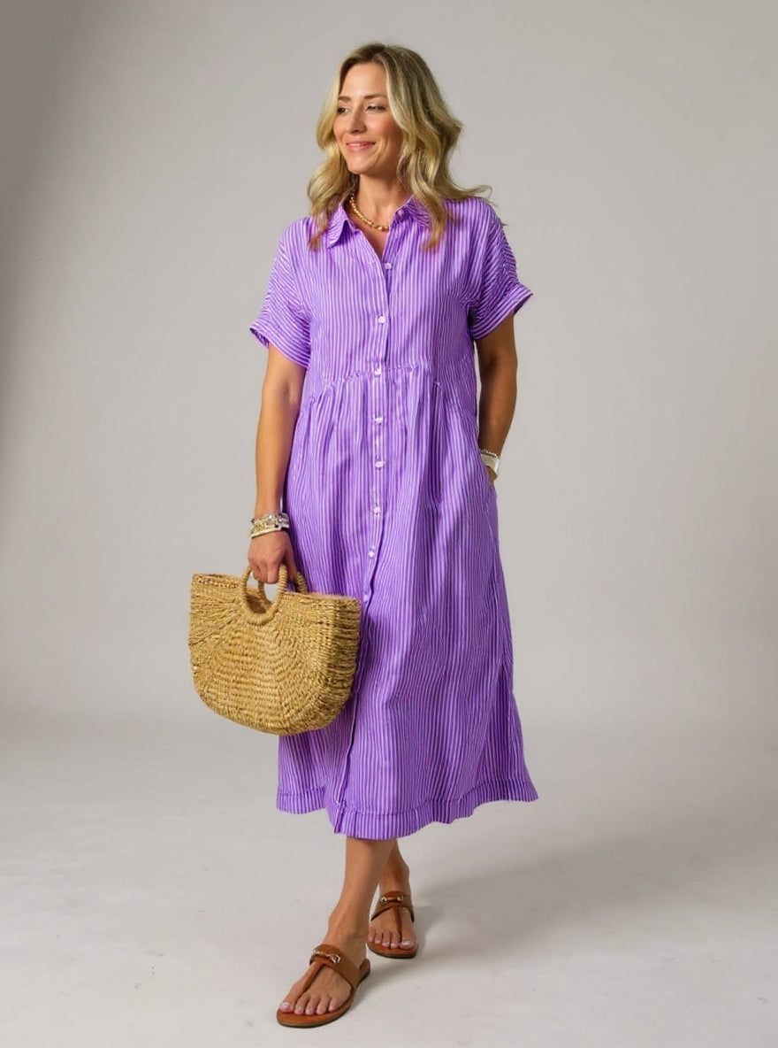 La Scintilla | Abito Elegante a Righe Chiare