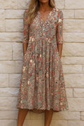 Harlow | Elegante Vestito Midi con Scollo a V