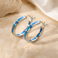 Pendientes Halo con Ópalo de Fuego Azul