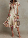 La Scintilla | Abito Elegante Drappeggiato Floreale Camille