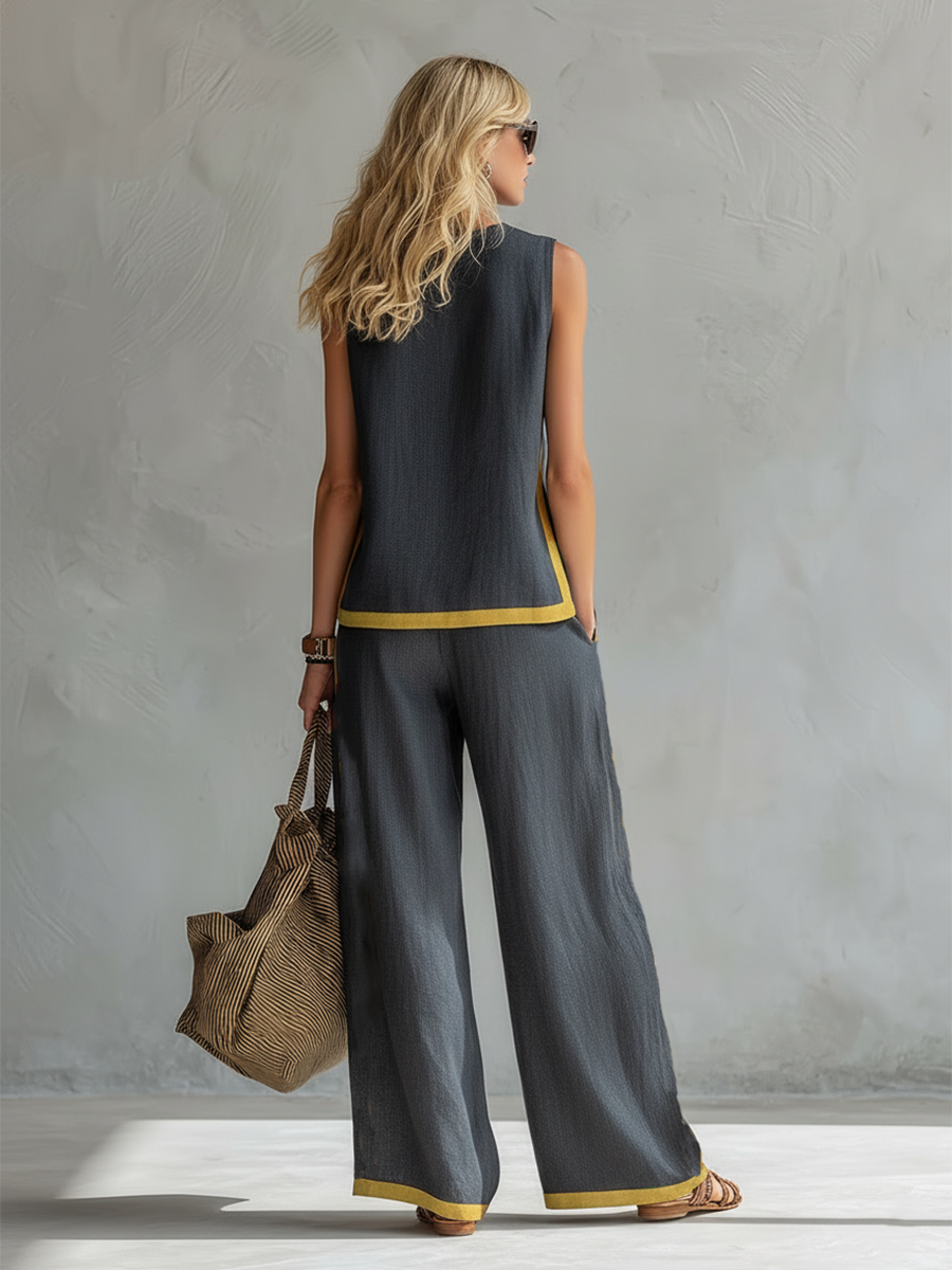 Leila - Completo Elegante in Cotone e Lino