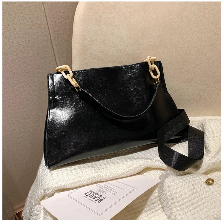 Elegante Borsa a Spalla in Pelle Morbida - Grande Capacità Borsa alla Moda