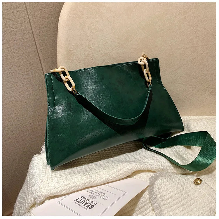 Elegante Borsa a Spalla in Pelle Morbida - Grande Capacità Borsa alla Moda